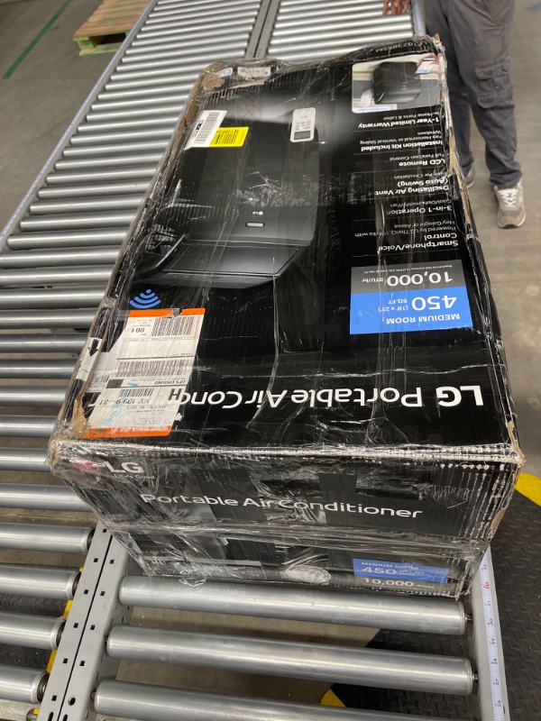 Photo 1 of 10,000 BTU 115-Volt Portable Air Conditioner Cools 450 Sq. Ft. with Dehumidifier and Wi-Fi Enabled in Black