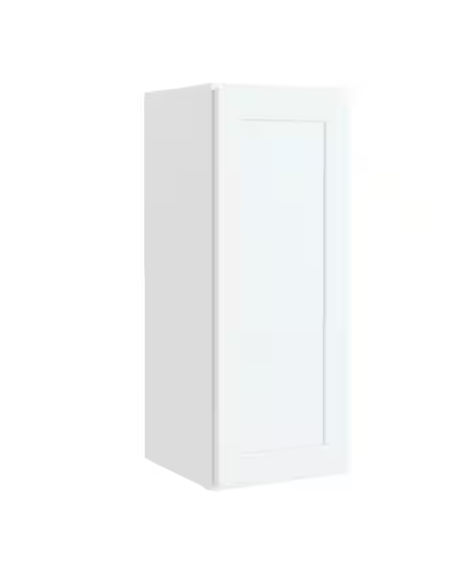 Photo 1 of Hampton Bay Courtland 12 in. W X 12 in. D X 30 in. H Assembled Shaker Wall Kitchen Cabinet in Polar White