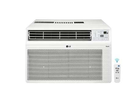 Photo 1 of LG 10,000 BTU 115V Window Air Conditioner Cools 450 Sq. Ft. with Wi-Fi, Remote and ENERGY STAR in White