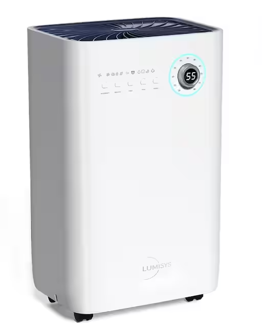 Photo 1 of 50 pt. 4,500 sq.ft. Quiet Dehumidifier in White for Home with Energy Star, 3-Dehumidification Modes, Auto Defrost