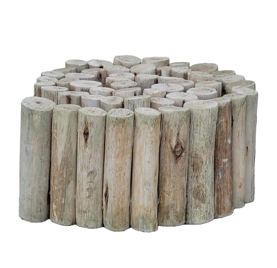 Photo 1 of (2 Pack Bundle) 72 in. L x 6 in. H x 1.25 in. D Natural Eucalyptus Wood Solid Log for Landscaping Edging and Lawn Garden Fence Border