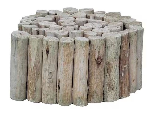 Photo 1 of (2 Pack Bundle) 72 in. L x 6 in. H x 1.25 in. D Natural Eucalyptus Wood Solid Log for Landscaping Edging and Lawn Garden Fence Border