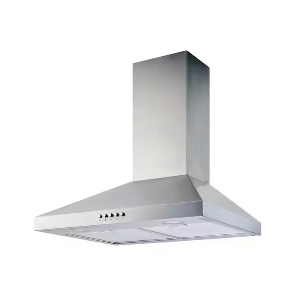 Photo 1 of Siena 30 in. 350CFM Convertible Pyramid Wall Mount Range Hood in Stainless Steel with Charcoal Filter and LED Lighting