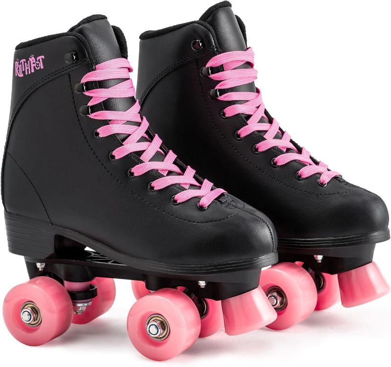 Photo 1 of Ruthfot Roller Skates for Women and Girls with Innovative Jelly Wheels, High Top Double-Row Classic Quad Skates with PU Leather for Kids and Adult SIZE 7.5