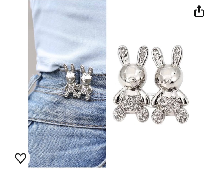 Photo 1 of buttons pins detachable button pins for jeans silver rabbit (6 2 packs)