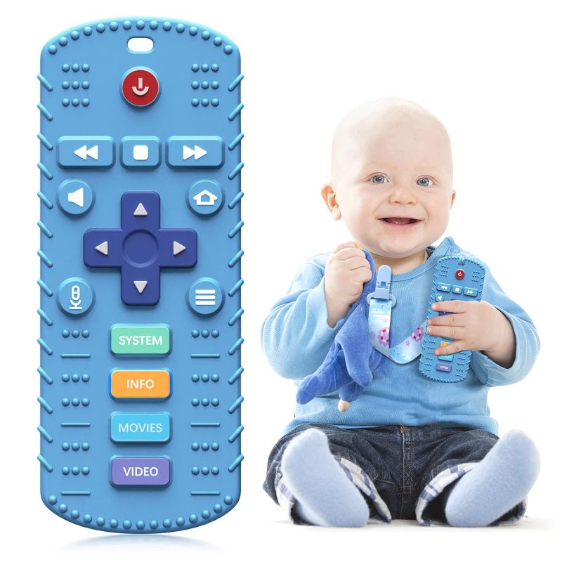 Photo 1 of HOPEEYE Silicone Baby Teething Toys, TV Remote Control Teething Toys for Babies 6-12 Months, Baby Silicone Chew Toys, BPA Free ***** 3 PACK BUNDLE*****