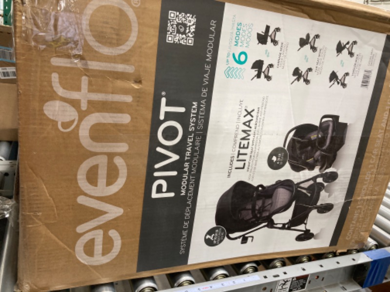 Photo 3 of Evenflo Pivot Modular Travel System with Universal Stroller Organizer Casual Gray With Universal Stroller