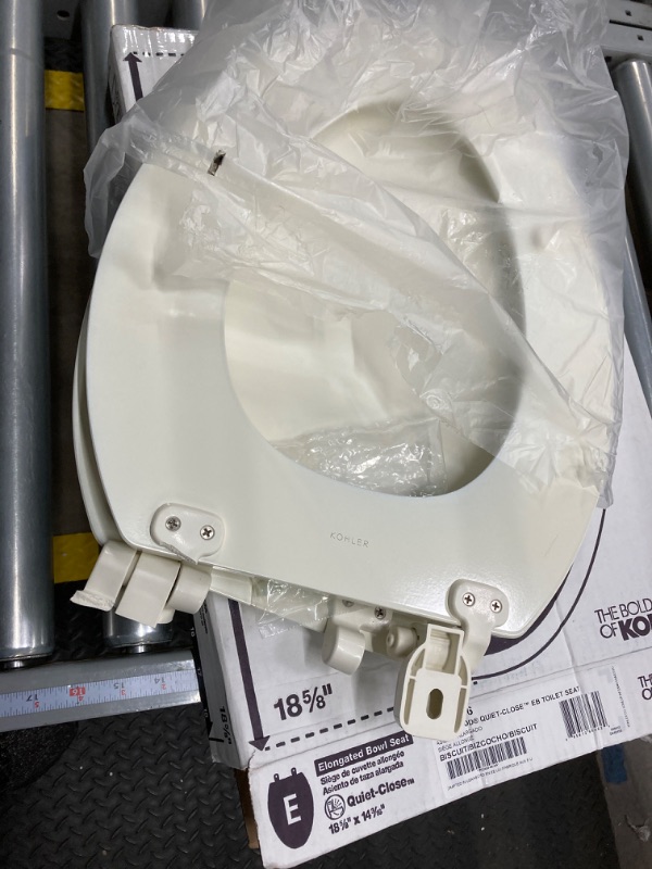 Photo 2 of KOHLER 20454-96 Ridgewood Quiet-Close Toilet Seat, Elongated, Biscuit