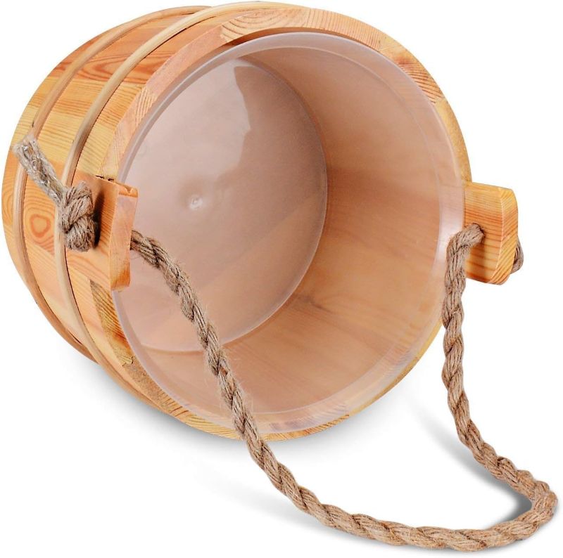 Photo 1 of 
Bestnewie Sauna Bucket with Ladle Handmade Wooden Sauna Bucket Sauna Spa Accessory 