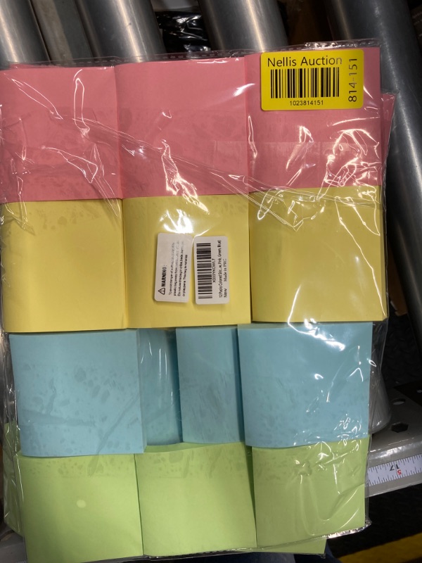 Photo 2 of 12 Packs Colored Sticky Notes, 3"x3" Self-Stick Pads with 960 Sheets in Total, 80 Sheets/Pack, Perfect for Office, Home, School, Meetings - 4 Colour (Yellow, Pink, Green, Blue) 12 Pack Sticky Note *** 2 COMBO PACK ***