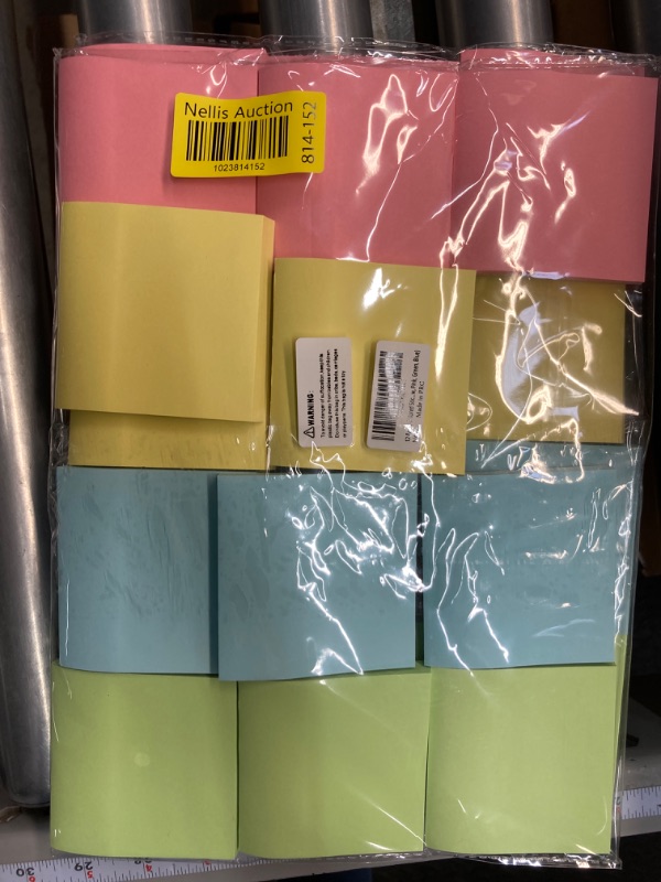 Photo 2 of 12 Packs Colored Sticky Notes, 3"x3" Self-Stick Pads with 960 Sheets in Total, 80 Sheets/Pack, Perfect for Office, Home, School, Meetings - 4 Colour (Yellow, Pink, Green, Blue) 12 Pack Sticky Note ** 2 PACK BUNDLE**