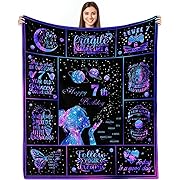 Photo 1 of 7 Year Old Girl Birthday Gifts Blanket, Gifts for 7 Year Old Girls, 7 Year Old Girl Gifts Ideas, Birthday Gifts for 7 Year Old Girls, 7th Birthday Gifts for Girls Throw Blanket 60"X50"