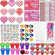 Photo 1 of 224 Pieces Valentine's Day School Exchange Gifts Valentine School Stationery Set Class Reward Prizes Notebooks Pencils Sharpener Erasers Stickers Stamps for Valentines Goodie Stuffers Party Supplies  2 pack 