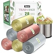 Photo 1 of 2.6 Gallon 330 Counts Strong Trash Bags Garbage Bags by Teivio, Bathroom Trash Can Bin Liners, Small Plastic Bags for home office kitchen (Metal Mixed)