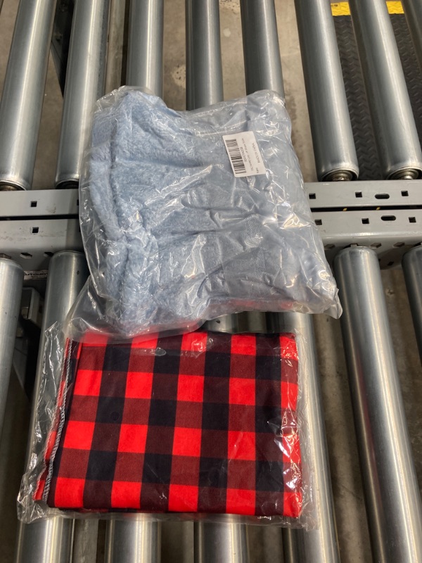 Photo 3 of  mix bag Over Knee High Fuzzy Socks Plush,Fuzzy Leg Warmers Over The Knee Sleeping Socks,Winter Home Sleeping Socks(Sky Blue) ZOONAI Red and Black Plaid Swaddle Blanket Baby Newborn Receiving Blanket Infant Sleeping Cloth Wrap with Hat (Red Black)