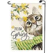 Photo 1 of 14 pack Spring Pink Meow Cat Garden Flag 12x18 Inch Double Sided Outside Floral Seasonal Yard Outdoor Decoration CJ06-02