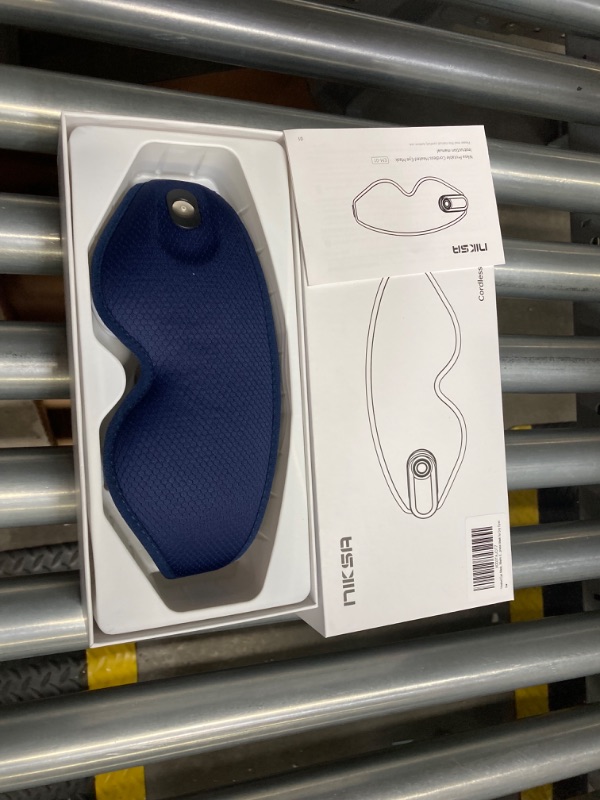 Photo 1 of Niksa Sleep Mask,Sleep Eye Mask for Men Women,3D Electric Cordless Sleeping Mask-Soft and Comfortable for Relieving Eye Fatigue,Suitable for Travel/Sleeping/Shift Work Blue