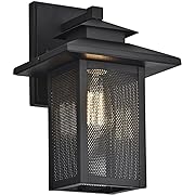 Photo 1 of 13 in. Ironclad Transitional 1 Light Outdoor Wall Sconce Textured Black