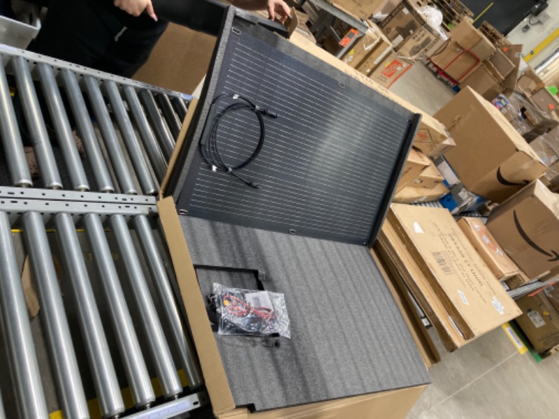 Photo 2 of ALLPOWERS SF100 Flexible Solar Panel 100W 24V / 12V IP68 Monocrystalline Solar Modules Bendable Semi-Flexible Mono Solar Panel 100 Watt for RV Roof Boat Cabin Van Uneven Surfaces 100W Flexible Solar Panel