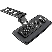 Photo 1 of HUANUO Keyboard Tray Under Desk, 360 Adjustable Ergonomic Sliding Keyboard & Mouse Tray, 25" W x 9.8" D, Black