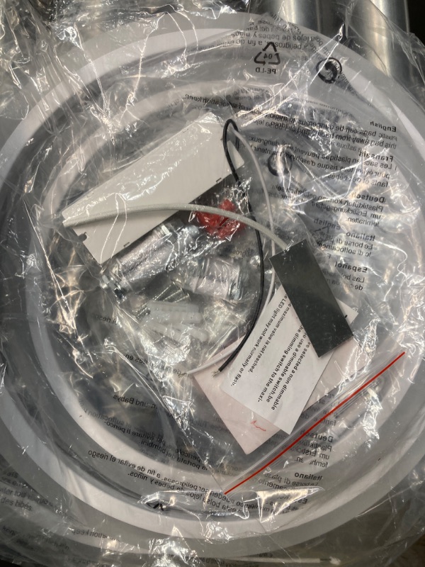 Photo 1 of Vikaey Modern LED Ceiling Light, 8 Rings Flush Mount Ceiling Light,White Close to Ceiling Light, Lighting Fixture Ceiling Lamp for Kitchen, Living Room, Bedroom, Dining Room, 4000K Not dimmable White 8-Light