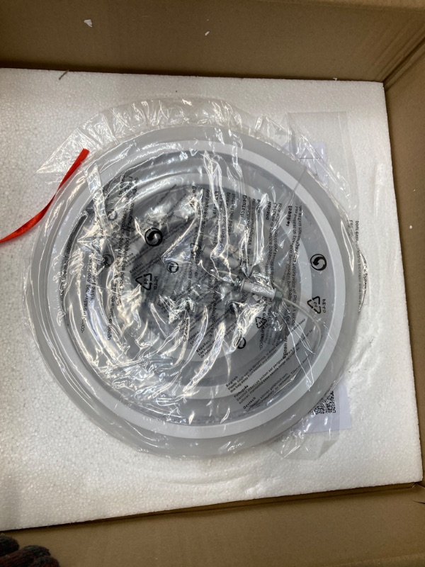 Photo 1 of Vikaey Modern LED Ceiling Light, 8 Rings Flush Mount Ceiling Light,White Close to Ceiling Light, Lighting Fixture Ceiling Lamp for Kitchen, Living Room, Bedroom, Dining Room, 4000K Not dimmable White 8-Light