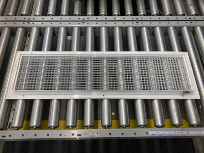 Photo 1 of 24" x 8" [Duct Opening] Aluminum Return Air Grille | Low Noise Rust Proof Eggcrate Vent Cover Grill for Sidewall and Ceiling, White | Outer Dimensions: 25.75" X 9.75" for 24x8 and 8x24 Duct Vent