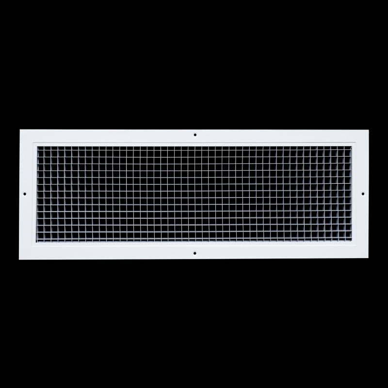 Photo 1 of 24" x 8" [Duct Opening] Aluminum Return Air Grille | Low Noise Rust Proof Eggcrate Vent Cover Grill for Sidewall and Ceiling, White | Outer Dimensions: 25.75" X 9.75" for 24x8 and 8x24 Duct Vent