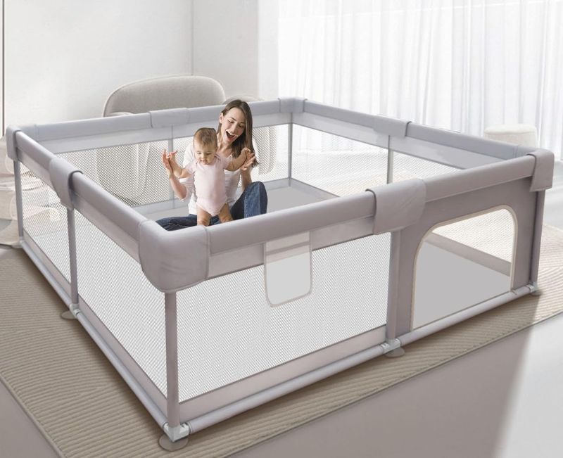 Photo 1 of Baby Playpen Play Pens for Babies and Toddlers Baby Fence Baby Play Yards for Indoor & Outdoor with Breathable Mesh Anti-Fall Playpen