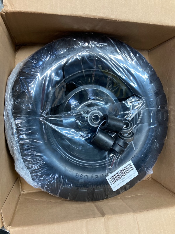 Photo 2 of Wheelbarrow Tires 4.80/4.00-8 Flat Free-16"Universal Solid Wheels with 5/8" & 3/4" Bearings for Wheelbarrows/Hand Truck/Garden Trailers/Cart, Non-Slip Wheel Barrow Wheels and Tires Kit (1 Pack) 4.80/4.00-8 1Pack