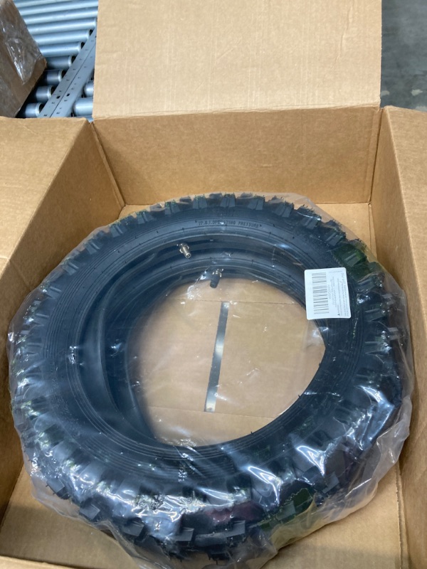 Photo 2 of (2 Set) 2.5-10" Off-Road Tire and Inner Tube Set - Dirt Bike Tire with 10-Inch Rim and 2.5/2.75-10 Dirt Bike Inner Tube Heavy Duty Replacement with Honda CRF50/XR50, Suzuki DRZ70/JR50 and Yamaha PW50