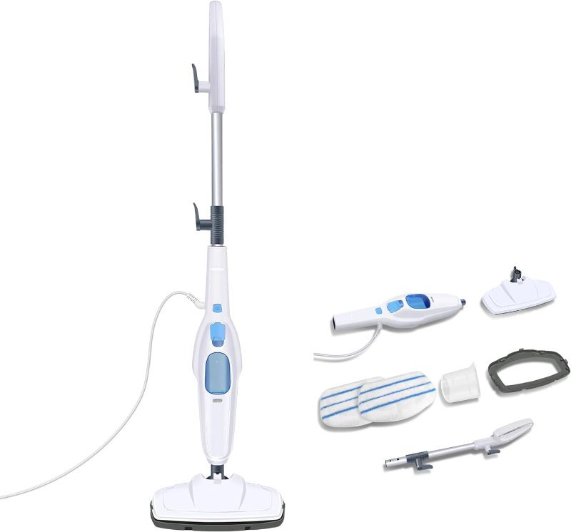 Photo 1 of 1500W Steam Mop, Detachable Handheld Cleaner, 400ml Water Tank, Floor Steamer/carpet Steamer, Fast heat up for Hardwood Laminates Tiles Car, 2 Washable Microfiber Pads