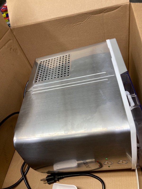 Photo 1 of Igloo Electric Countertop Ice Maker Machine - Automatic and Portable - Ice Cube Maker - Ice Scoop and Basket - Ideal for Iced Coffee and Cocktails - Stainless Steel 33 lb Stainless Steel
