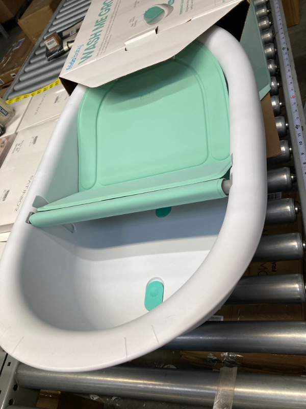 Photo 2 of 4-in-1 Grow-with-Me Bath Tub by Frida Baby Transforms Infant Bathtub to Toddler Bath Seat with Backrest for Assisted Sitting in Tub