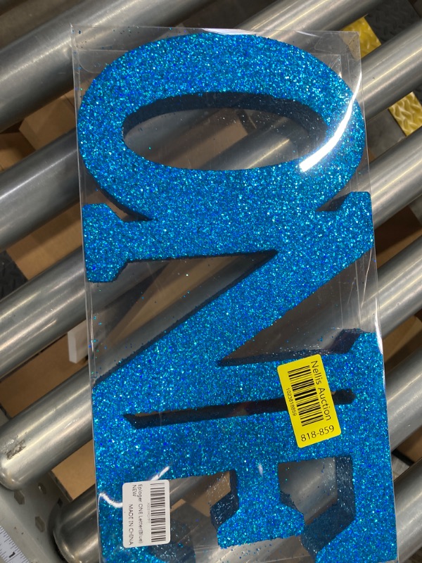 Photo 2 of 1st Birthday Decorations Boys,Blue Glitter One Letters Sign for First Birthday, One table centerpieces,One standing Letters for 1st Birthday, First Birthday Photo Shoot Prop Lowercase-blue