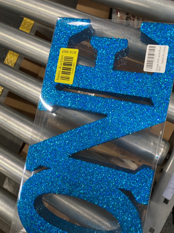 Photo 2 of 1st Birthday Decorations Boys,Blue Glitter One Letters Sign for First Birthday, One table centerpieces,One standing Letters for 1st Birthday, First Birthday Photo Shoot Prop Lowercase-blue