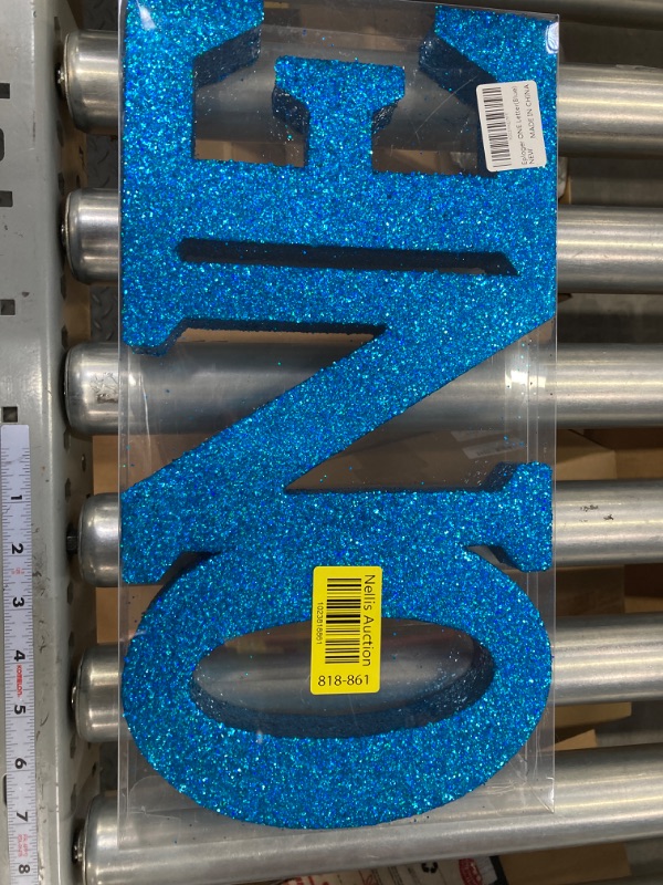 Photo 2 of 1st Birthday Decorations Boys,Blue Glitter One Letters Sign for First Birthday, One table centerpieces,One standing Letters for 1st Birthday, First Birthday Photo Shoot Prop Lowercase-blue