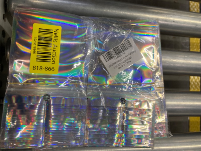 Photo 1 of 100 Pcs Mylar Holographic Bags,Resealable Smell Proof Baggies Lip Gloss Packaging Foil Pouch Ziplock Bags for Party Favor Food Storage Holographic 3.5x4.7inch(inner size:2.5x3.5inch)**** 3X1 COMBO PACK**