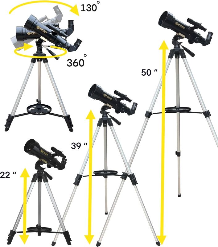 Photo 2 of Spectrum Telescope for Adults and Kids, Telescopes for Adults Astronomy Beginners, Telescope for Kids 8-12- Premium Telescopio for Astronomical Exploration and Kids' Fascination with Carry Bag