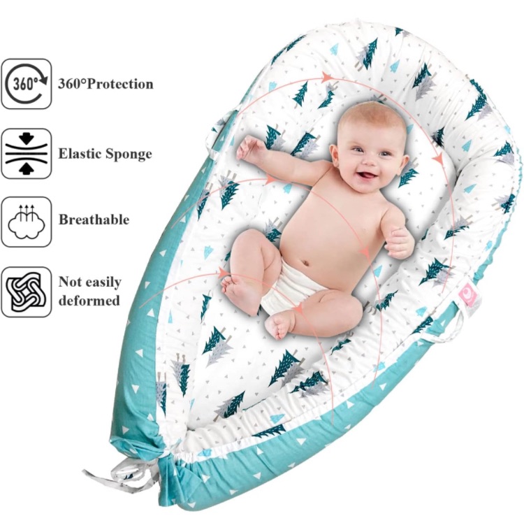 Photo 1 of Baby Lounger Baby Nest Co Sleeping, Portable Baby Bed Floor for Newborn, Infant Girl Boy 0-12 Months, Cover 100% Cotton, Soft and Comfortable 