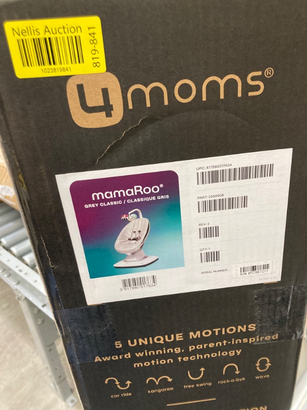 Photo 4 of 4moms MamaRoo Multi-Motion Baby Swing, Bluetooth Baby Swing with 5 Unique Motions, Grey