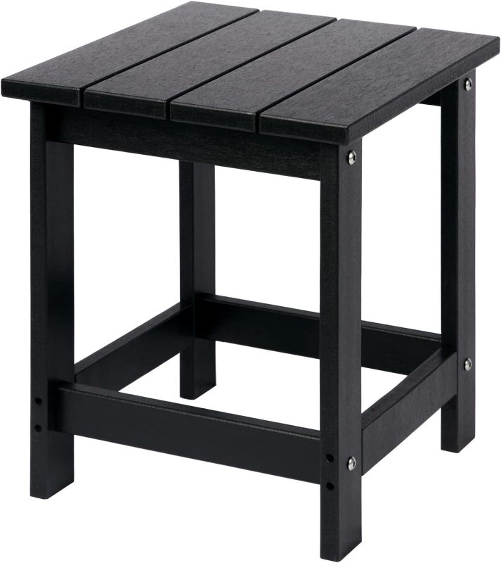 Photo 1 of ***PARTS ONLY ***
LZRS Adirondack Square Side Table, Pool Composite Patio Table,HDPE End Tables for Backyard,Pool, Indoor Companion, Easy Maintenance & Weather Resistant(Black) Single layer Black