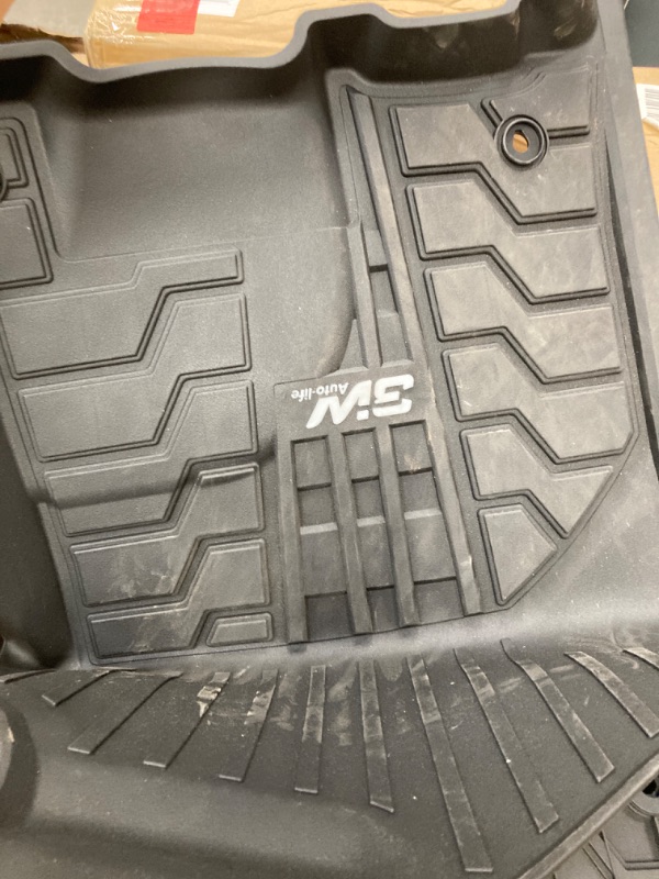 Photo 2 of 3W Floor Mats for Dodge Ram (2013-2018) - Full Set All Weather Ram 1500 Crew Cab Floor Mats Liners with Non-Toxic TPE 1st 2nd Row seat Carpet Mats (Not for Quad Cab), Black