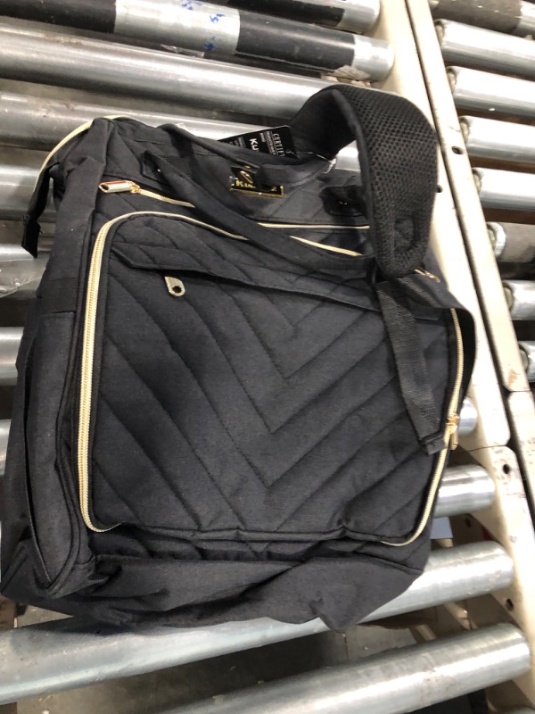 Photo 1 of Knitting Bag Backpack, Yarn Organizer with USB Charging Port, Quilted Backpack for Women, Mother's Day Gift Large Travel Crochet Bag Totes for Crochet Hooks, Knitting Needles, Yarn Supplies, Black