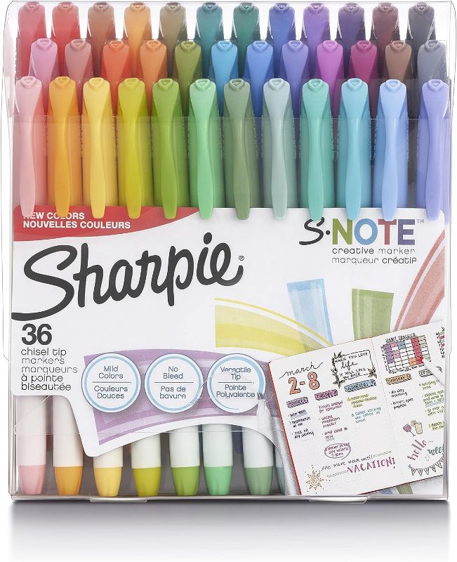 Photo 1 of SHARPIE S-Note Creative Markers, Highlighters, Assorted Colors, Chisel Tip, 36 Count 36ct Chisel Tip Markers