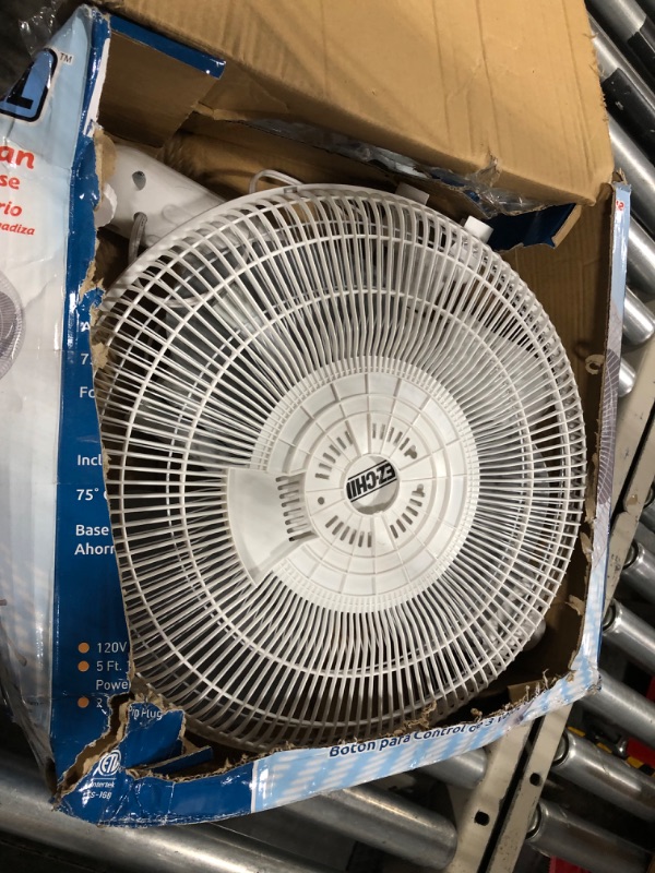 Photo 1 of 16” Oscillating Pedestal Fan, 3-speed Options, 90-Degree Oscillating Head, Adjustable Height and Tilt, Powerful Air Flow, White, MTSP15-16AZ