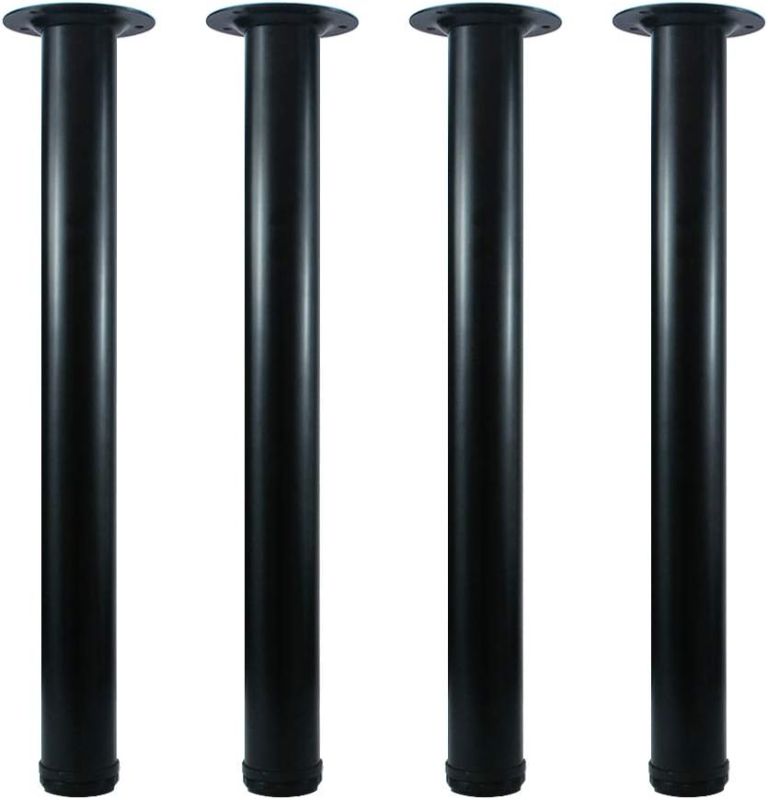 Photo 1 of QLLY 20 inch Adjustable Metal Bench Legs, Coffee Table Leg, End Table Leg, Furniture Leg Set, Set of 4 (Black)
