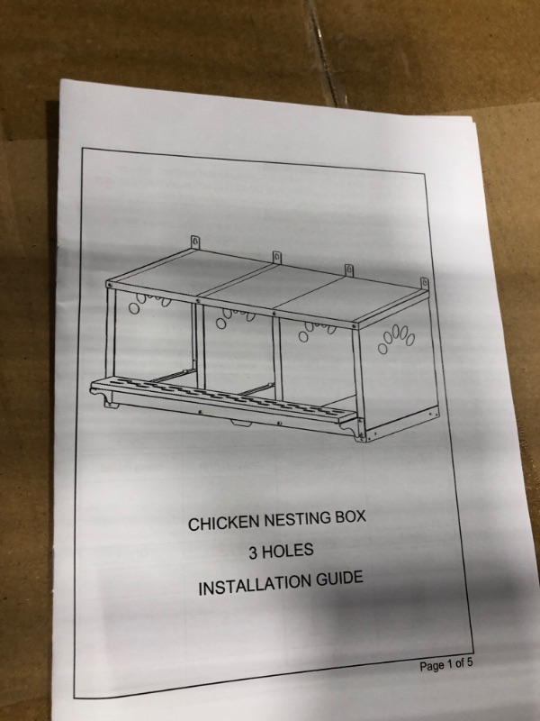 Photo 1 of Toriexon Chicken Nesting Box, 3 Compartment Roll Away Nesting Box, 3 Room Metal Nesting Boxes for Chicken