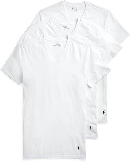 Photo 1 of POLO RALPH LAUREN Men's Slim Fit Cotton V-Neck Undershirt 3-Pack
