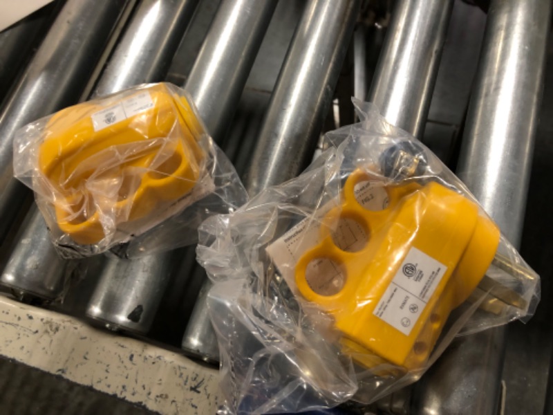 Photo 1 of 6-50P Plug & 6-50R Receptacle ,50 Amp Plug 3-Prong 125/250 Volt, Universal Plug and Receptacle with Easy Unplug Design ,6-50R Welder Plug Set Yellow